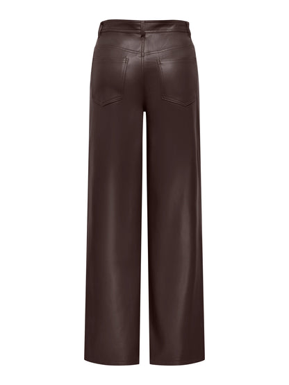 Smooth Faux Leather Wide Pant