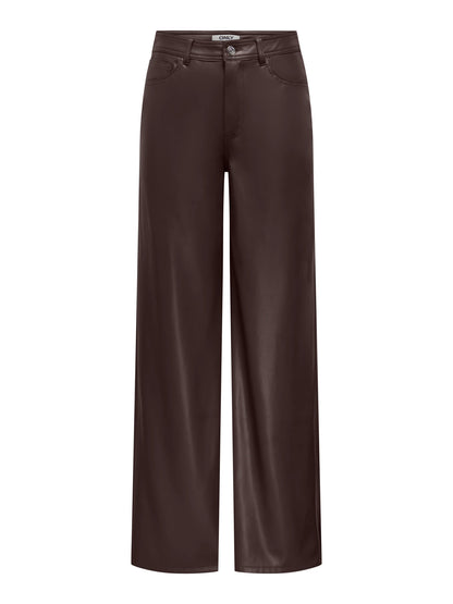 Smooth Faux Leather Wide Pant