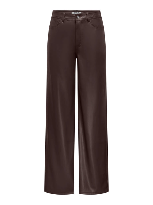 Smooth Faux Leather Wide Pant