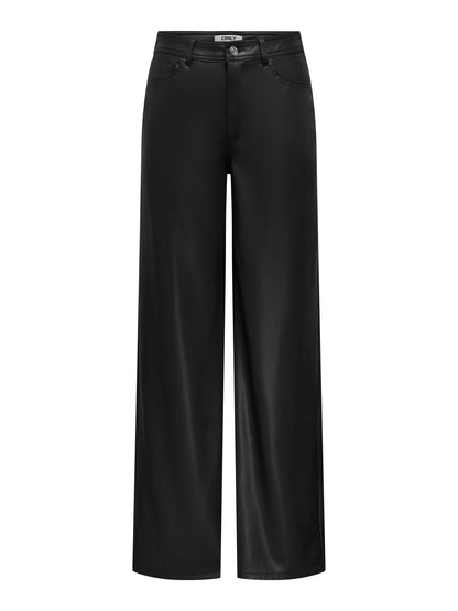 Smooth Faux Leather Wide Pant