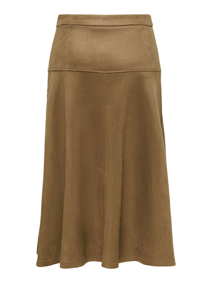 Isla Life Midi Faux Suede Skirt
