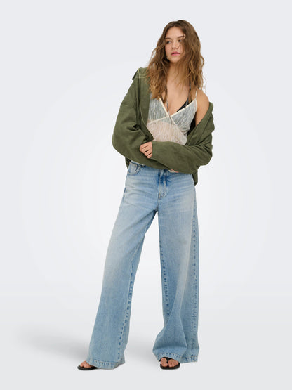 Moon-Stina Faux Suede Bomber Jacket