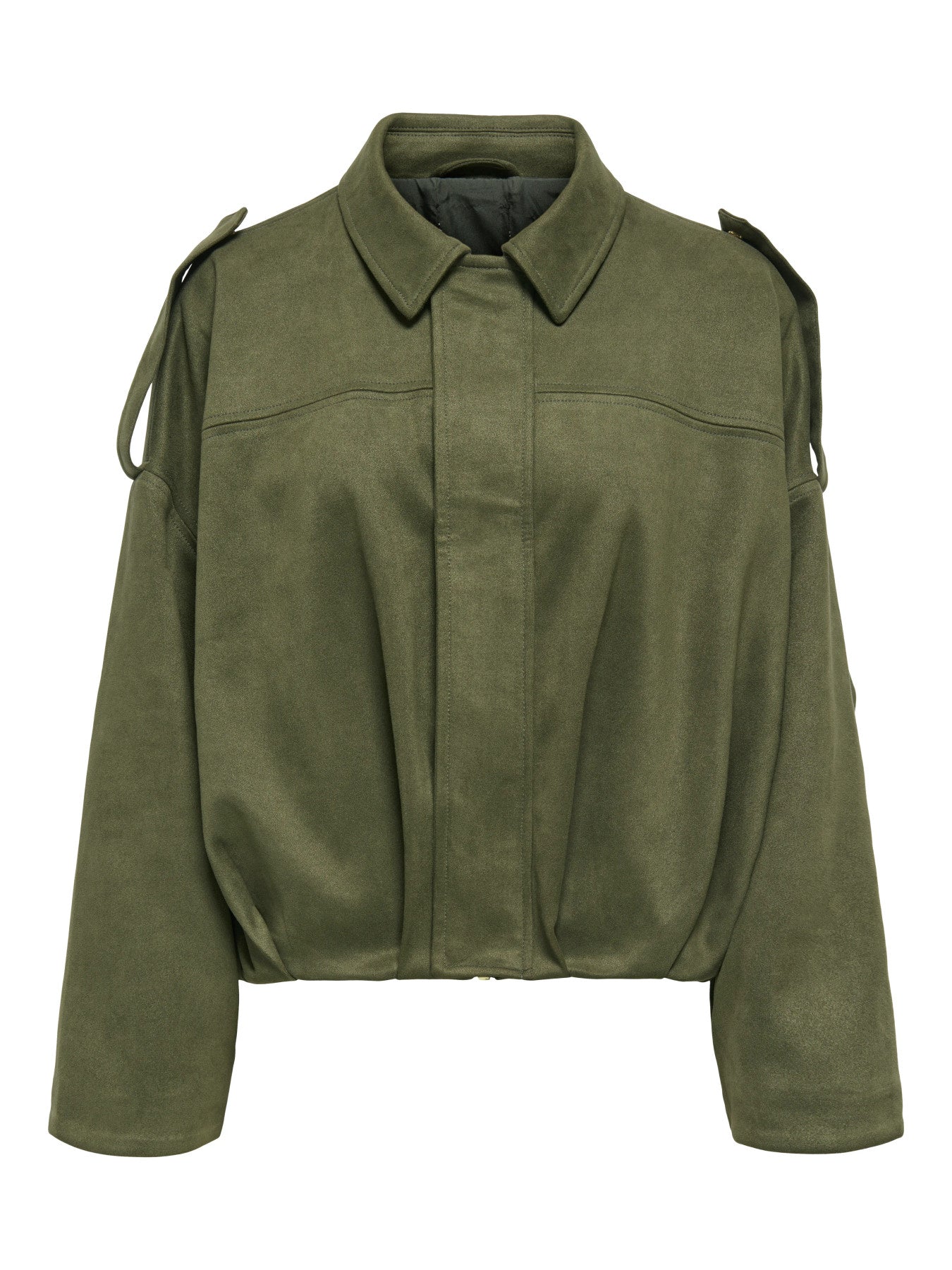 Moon-Stina Faux Suede Bomber Jacket
