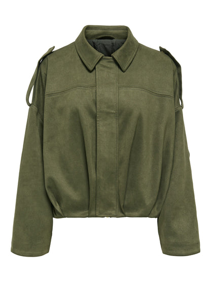Moon-Stina Faux Suede Bomber Jacket
