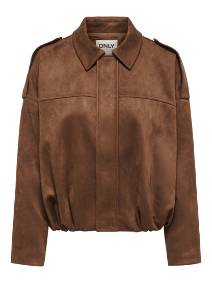 Moon-Stina Faux Suede Bomber Jacket