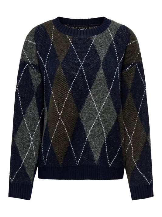 Rhombus Argyle Pullover