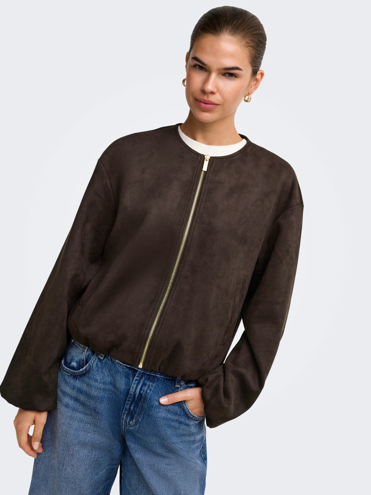Stina Faux Suede Bomber