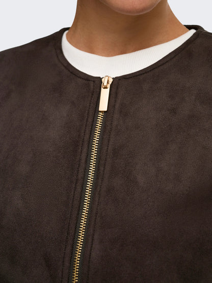 Stina Faux Suede Bomber