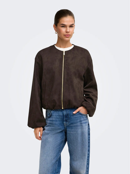 Stina Faux Suede Bomber