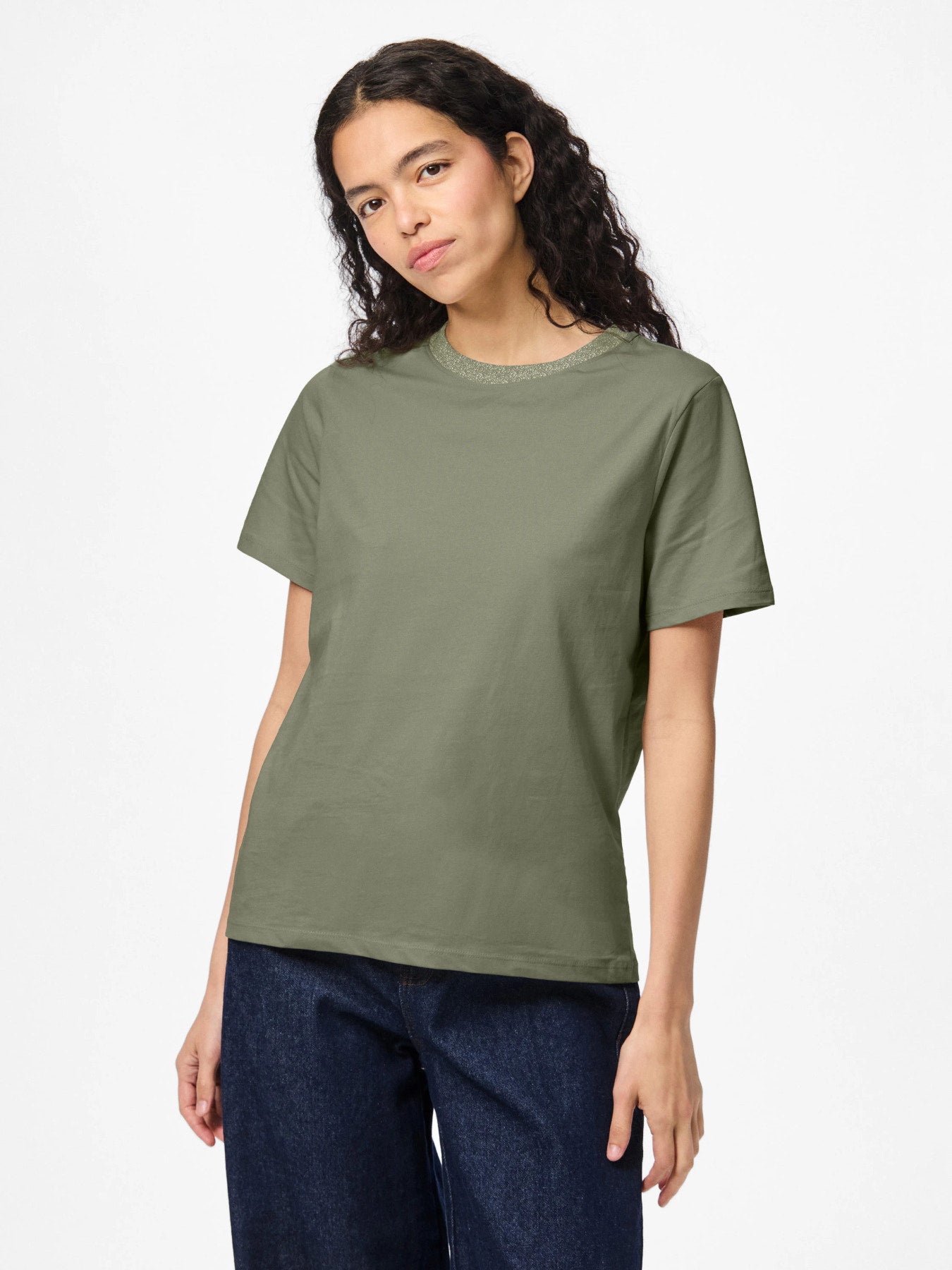 Ria Lurex Neck Tee