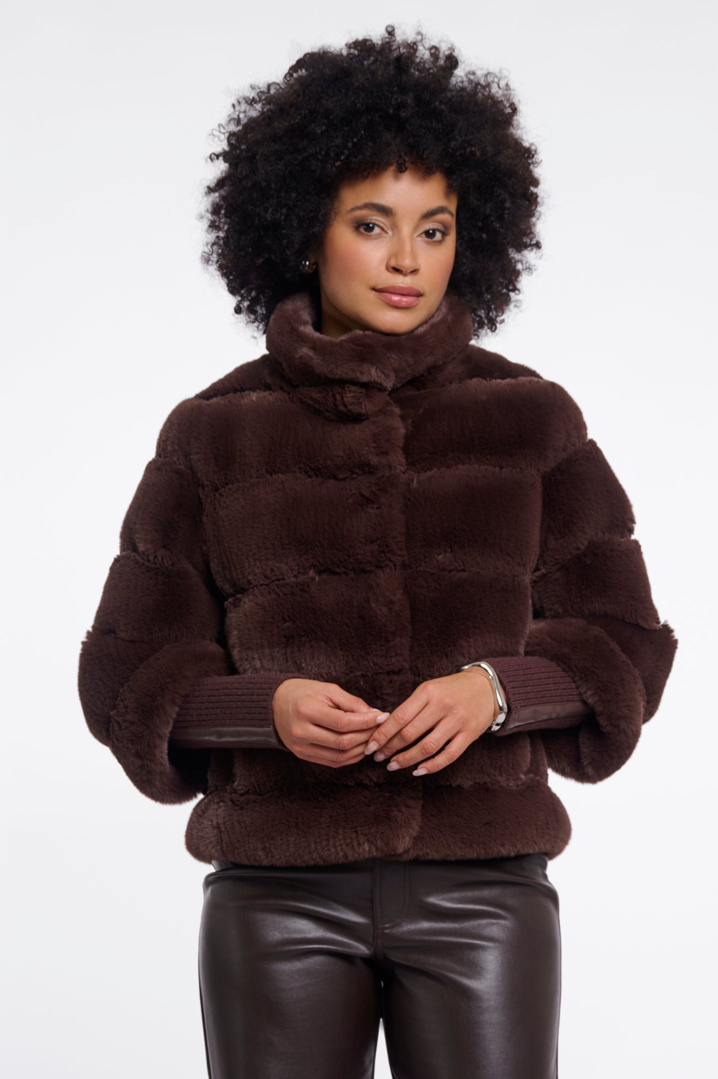 Jacket with Rib Cuffs