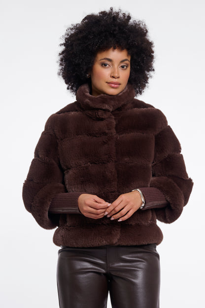 Jacket with Rib Cuffs