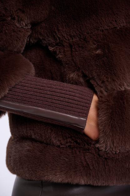Jacket with Rib Cuffs