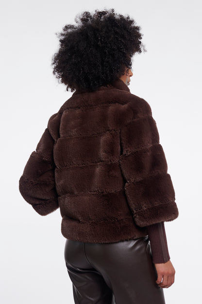 Jacket with Rib Cuffs