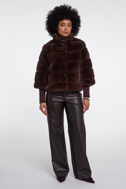 Jacket with Rib Cuffs