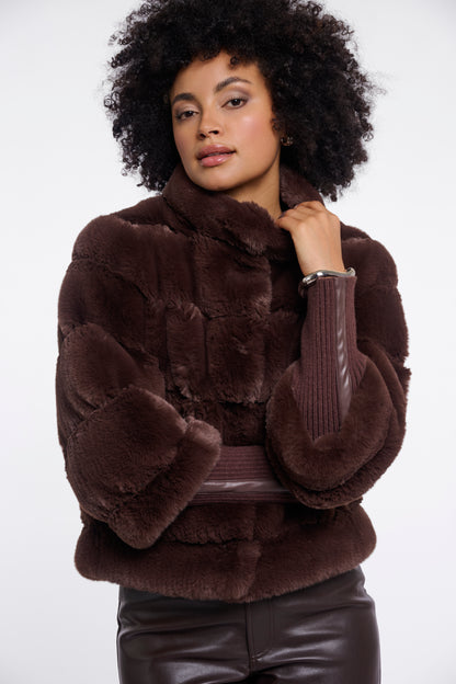 Jacket with Rib Cuffs
