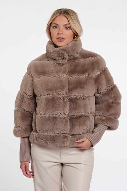 Jacket with Rib Cuffs