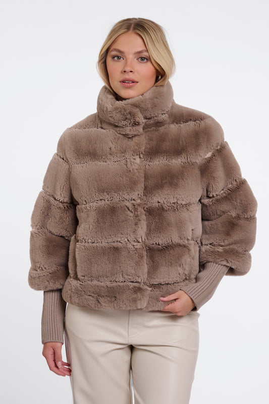 Jacket with Rib Cuffs