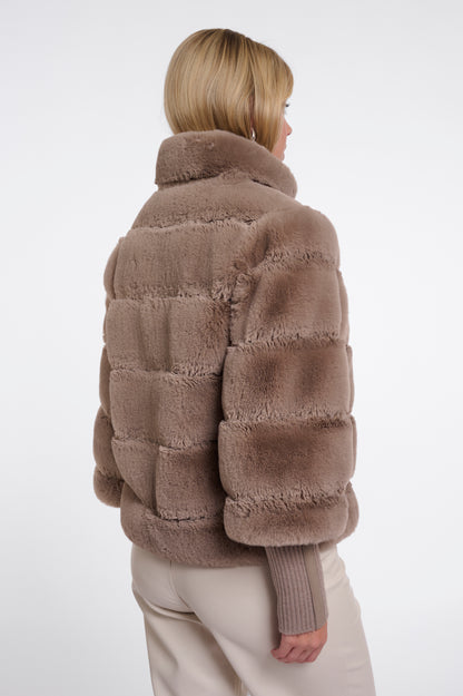 Jacket with Rib Cuffs