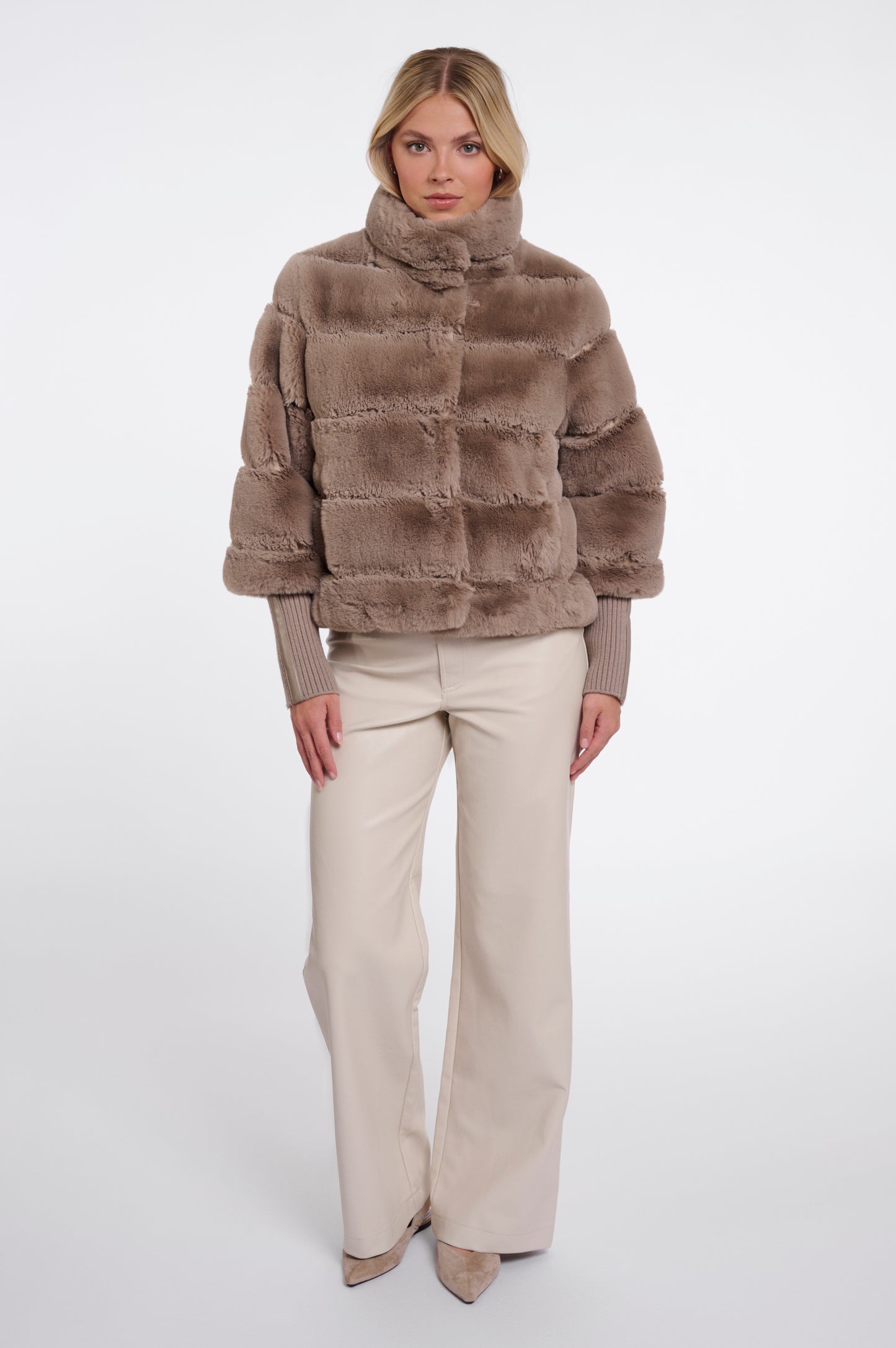 Jacket with Rib Cuffs