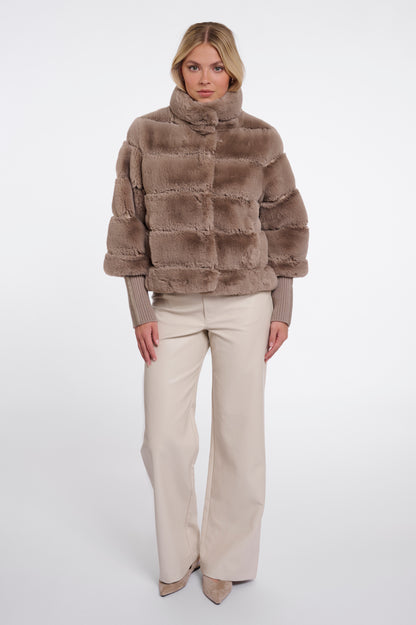 Jacket with Rib Cuffs