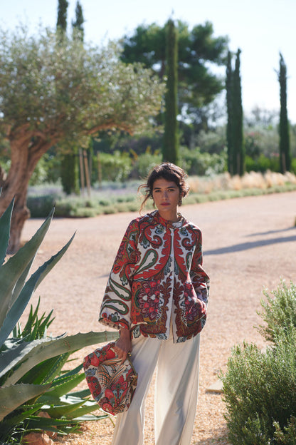 Fiesta Orange Linen Jacket