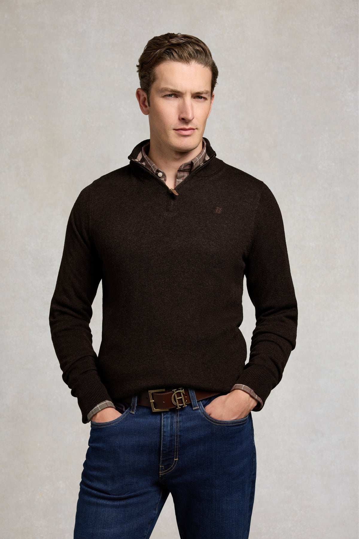Fine Quarter Zip Knit