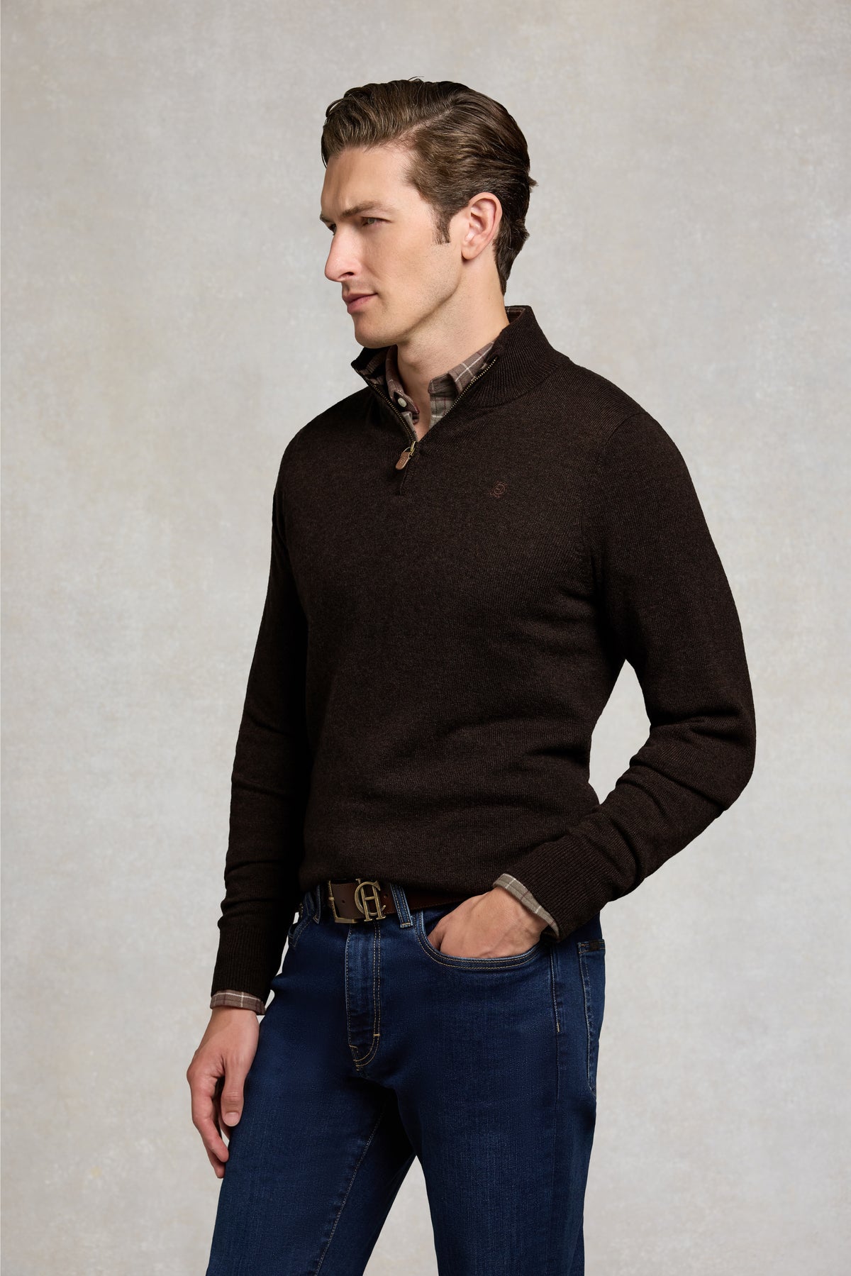 Fine Quarter Zip Knit