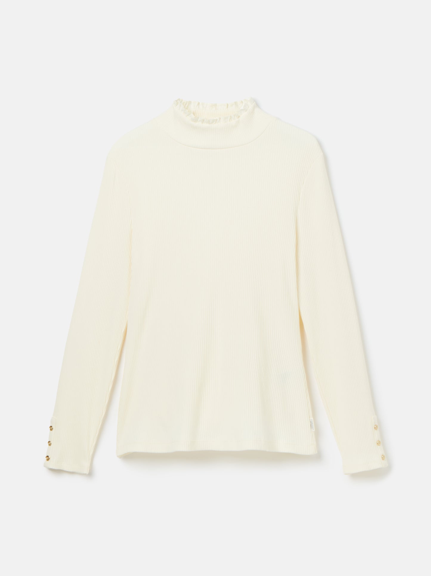 Amy Ribbed Long Sleeve High Neck Jersey Top