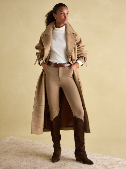 Amy Ribbed Long Sleeve High Neck Jersey Top