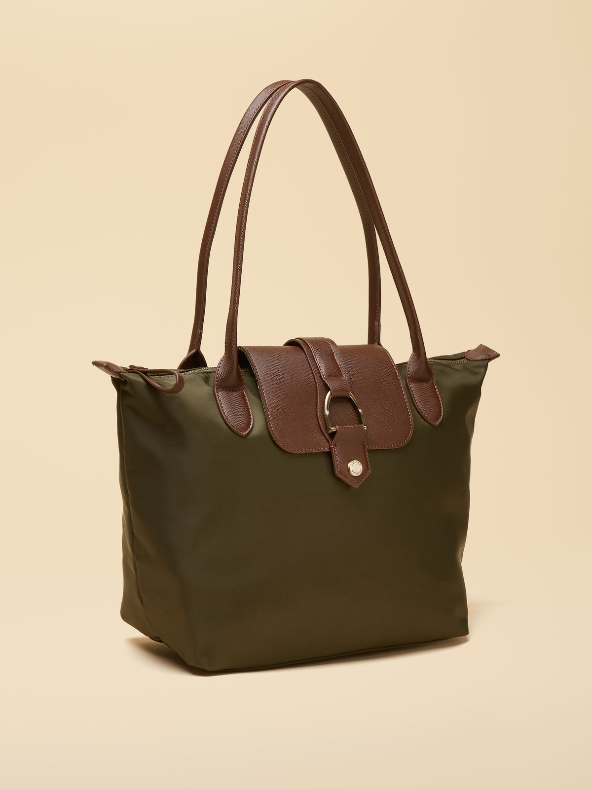 Edie Khaki Green Shopper Bag