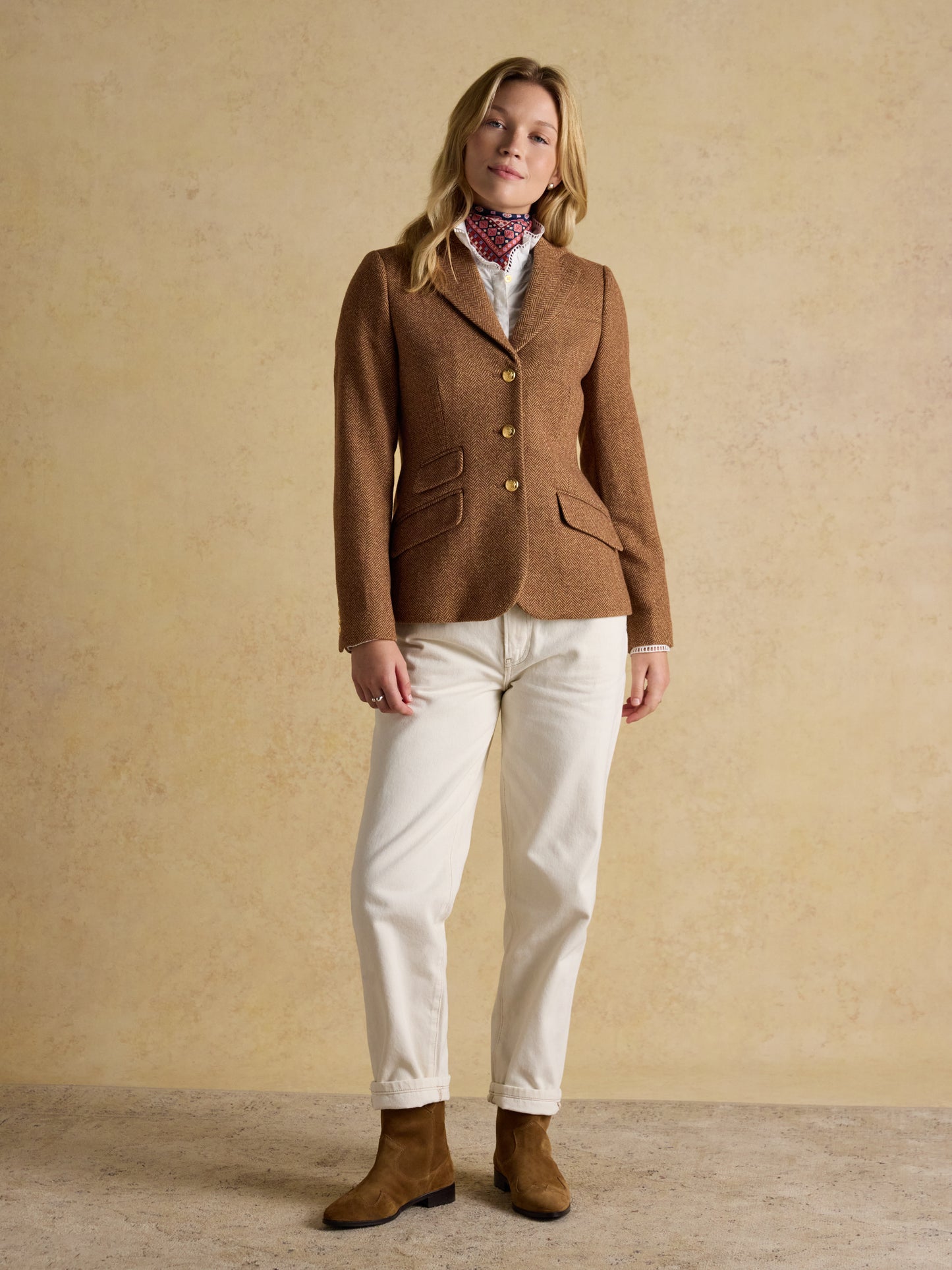 Canterly Brown Herringbone Tweed Hacking Jacket