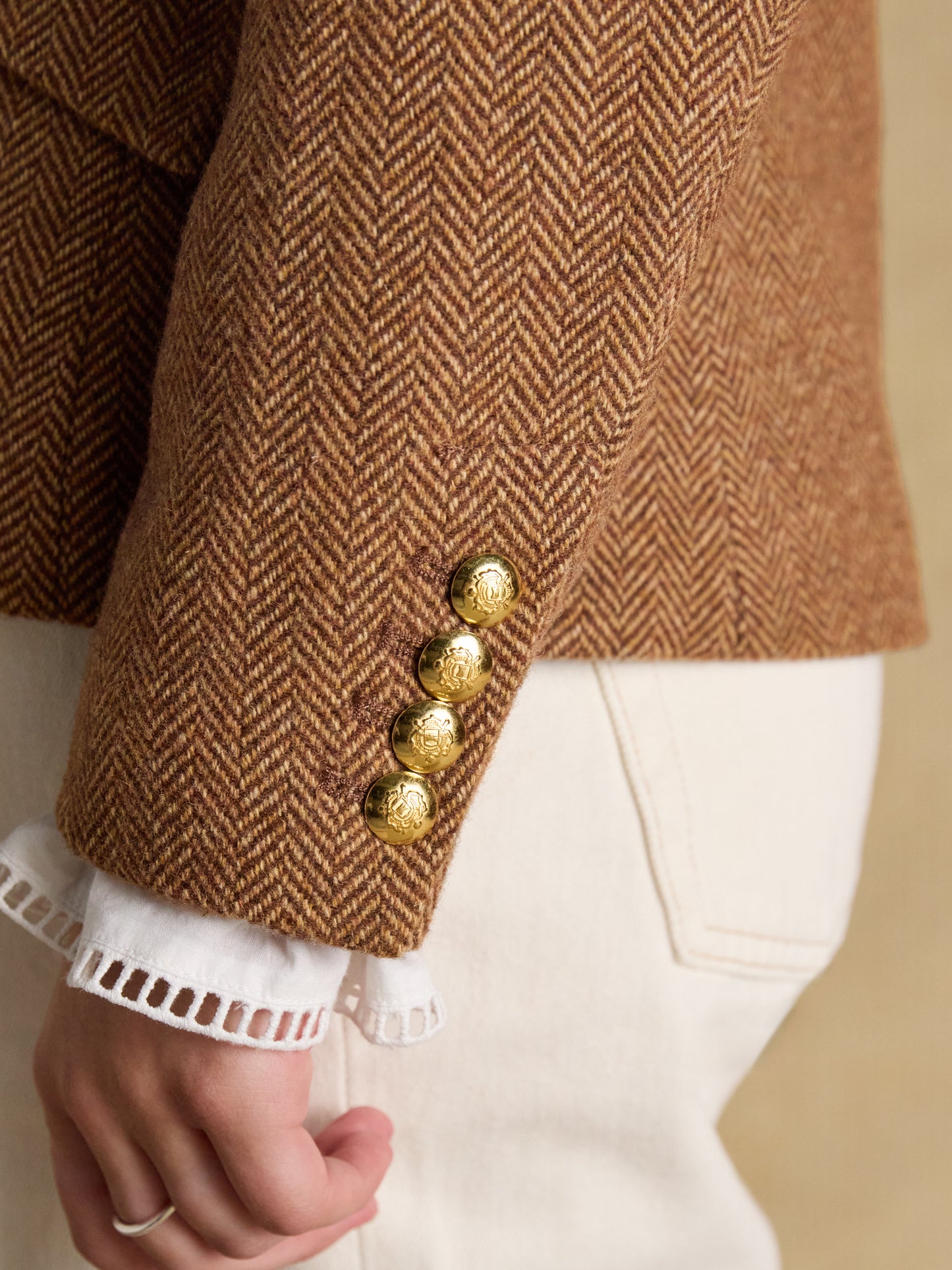 Canterly Brown Herringbone Tweed Hacking Jacket