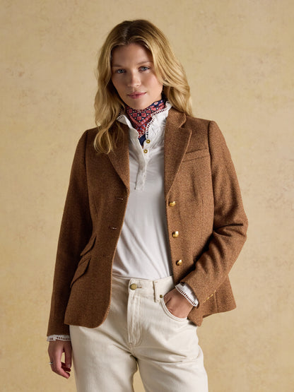 Canterly Brown Herringbone Tweed Hacking Jacket
