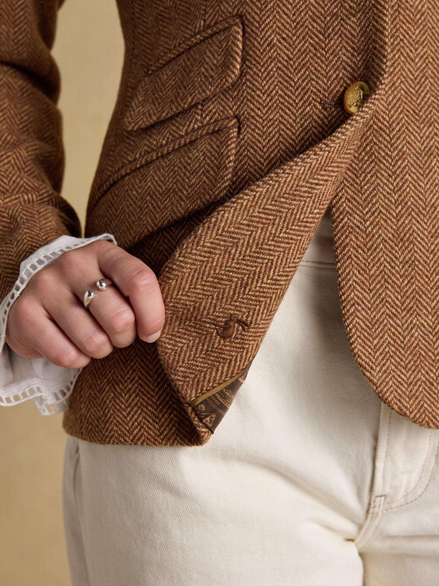Canterly Brown Herringbone Tweed Hacking Jacket