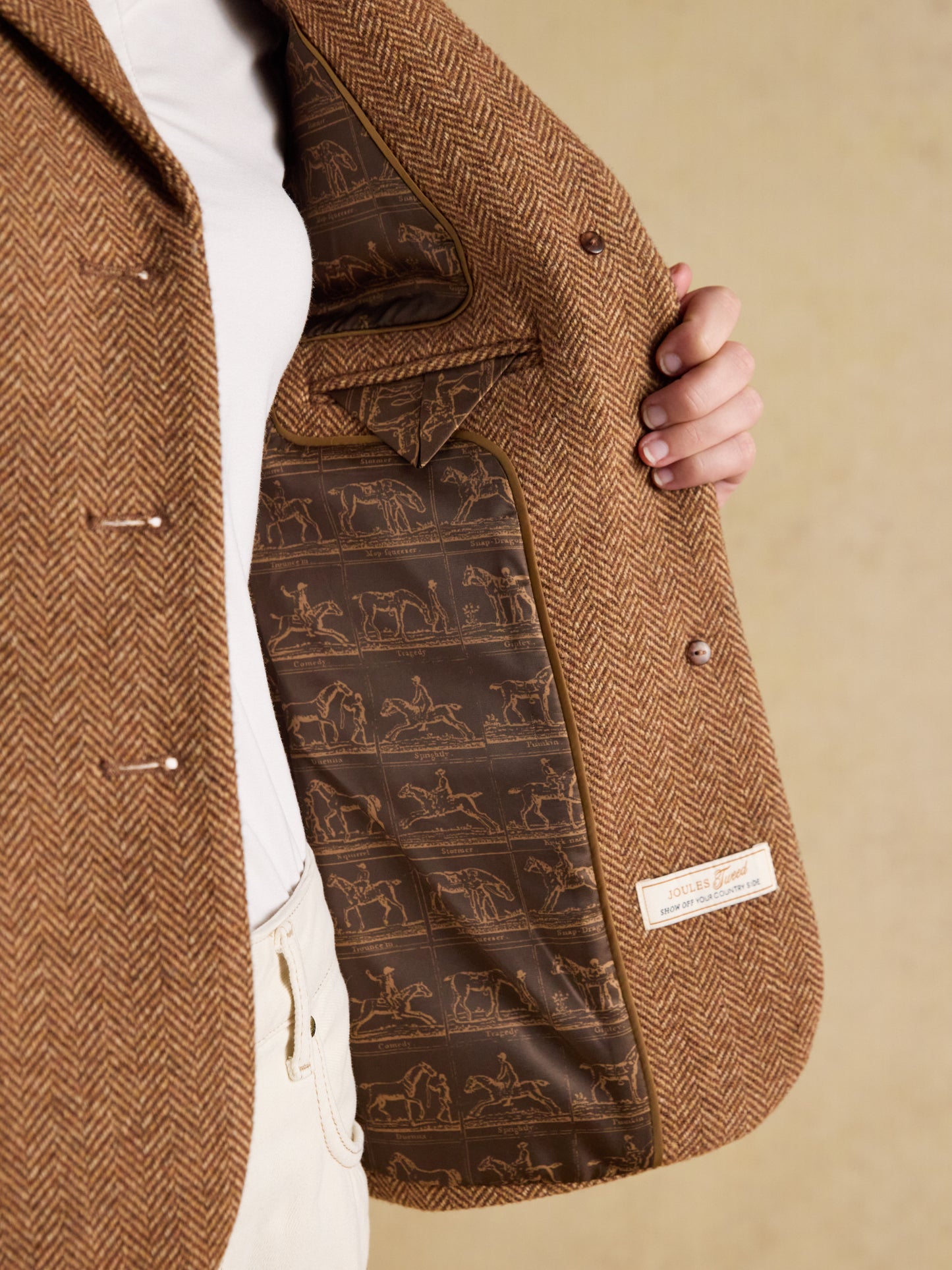 Canterly Brown Herringbone Tweed Hacking Jacket