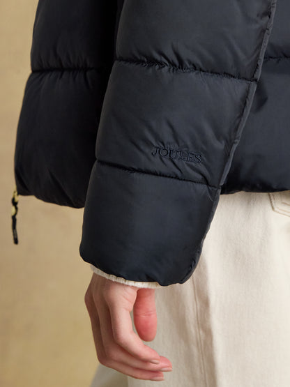 Hadlow Navy Showerproof Padded Coat with Hood