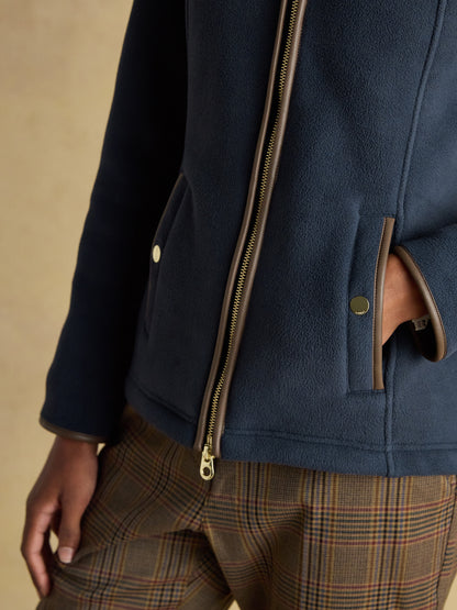 Heritage Navy Regular Zip Through Fleece