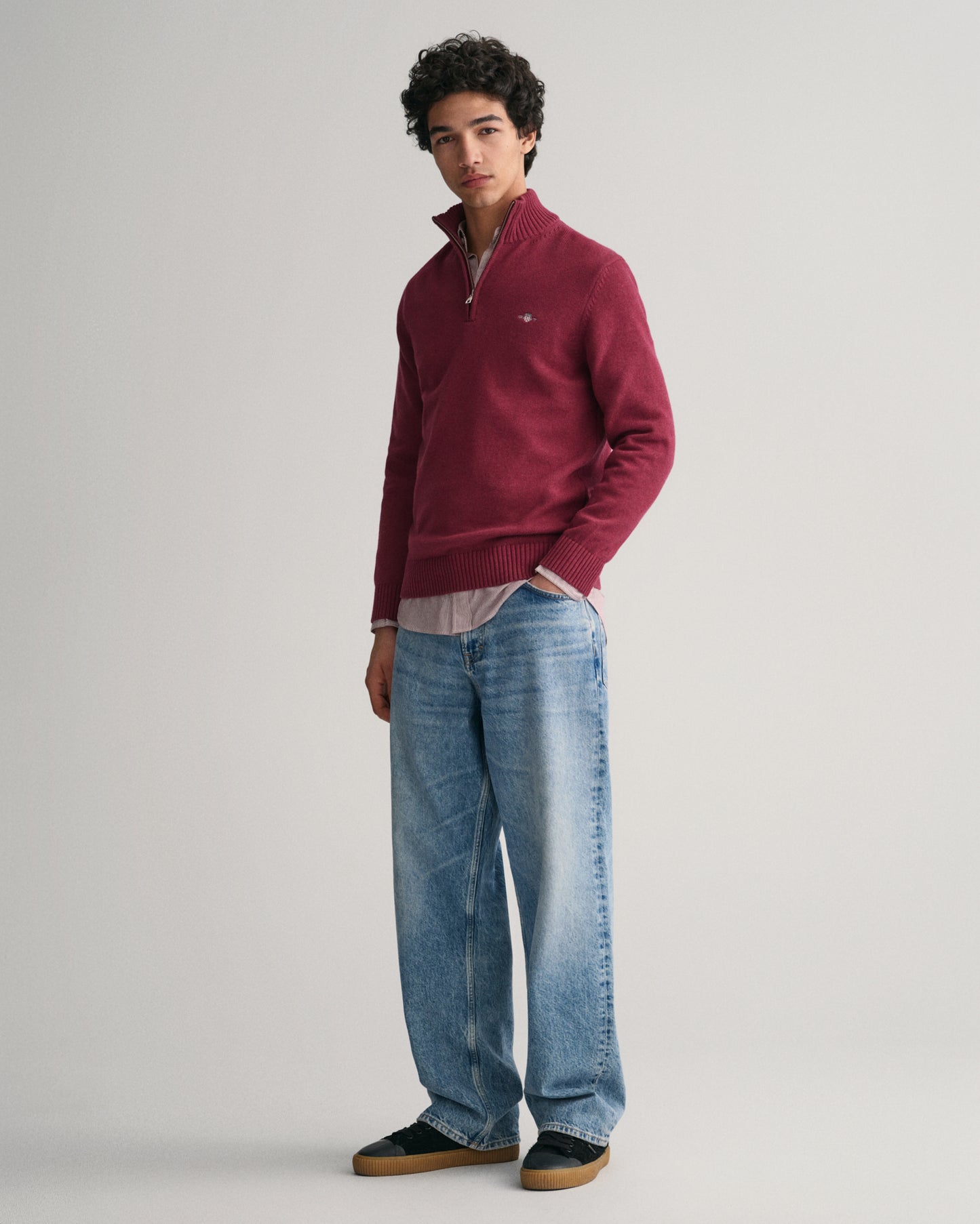 Casual Cotton Half-Zip Sweater