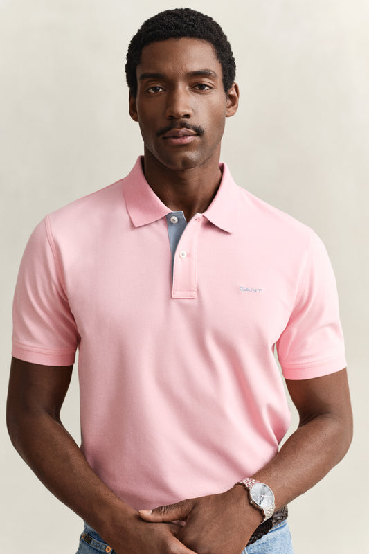 Regular Fit Contrast Pique Polo Shirt