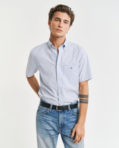 Regular Micro Print Short Sleeve Shirt