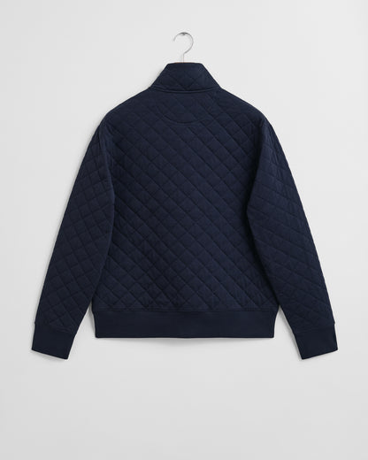 Regular Quilted Cord Collar Zipped Sweatshirt