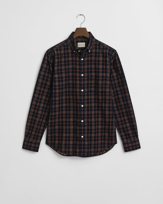 Regular Fit Checked Corduroy Shirt