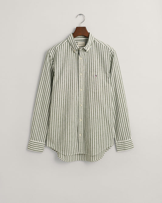 Regular Fit Striped Cotton Linen Shirt