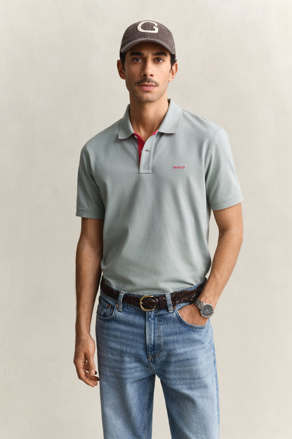 Regular Fit Contrast Pique Polo Shirt