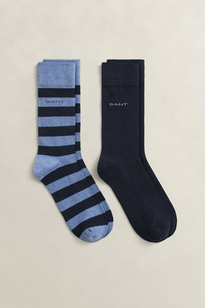 2-Pack Barstripe & Solid Socks