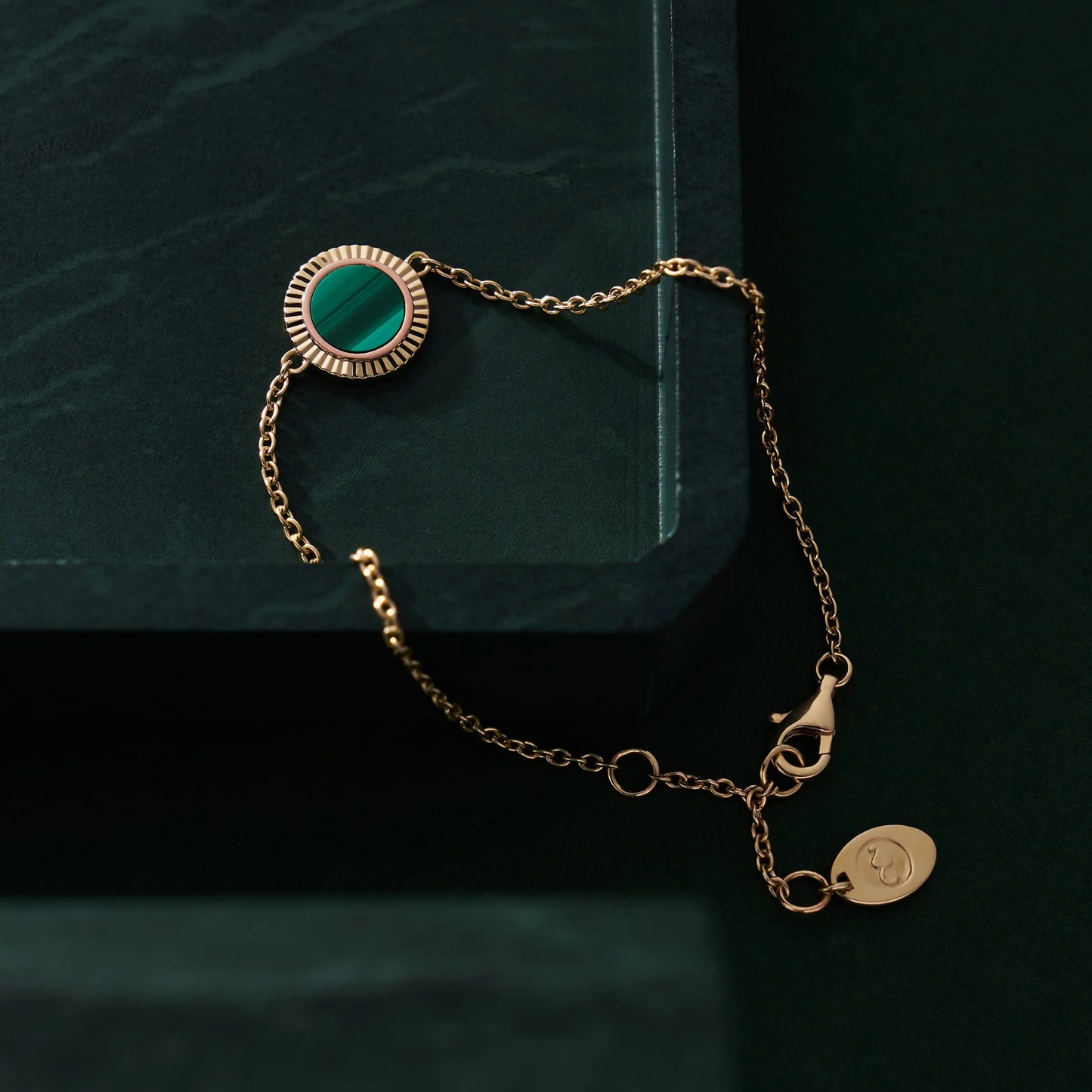 Reflections of Padarn Gold and Malachite Bracelet