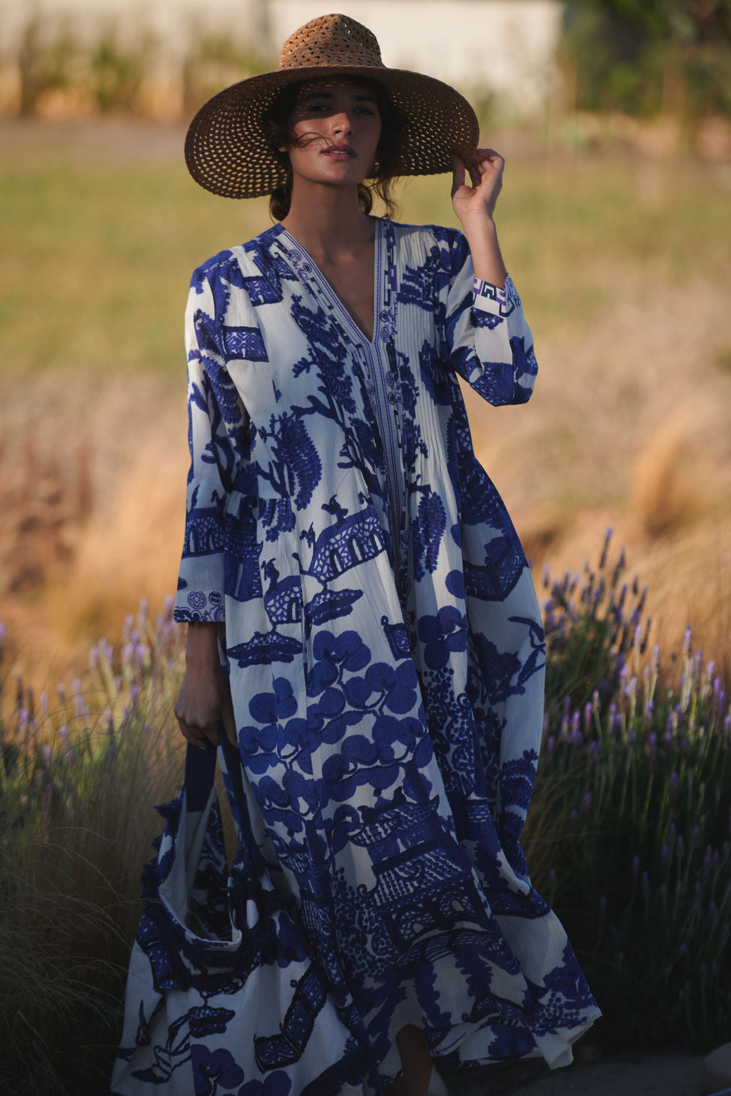 Giant Willow Blue Pinch Pleat Dress