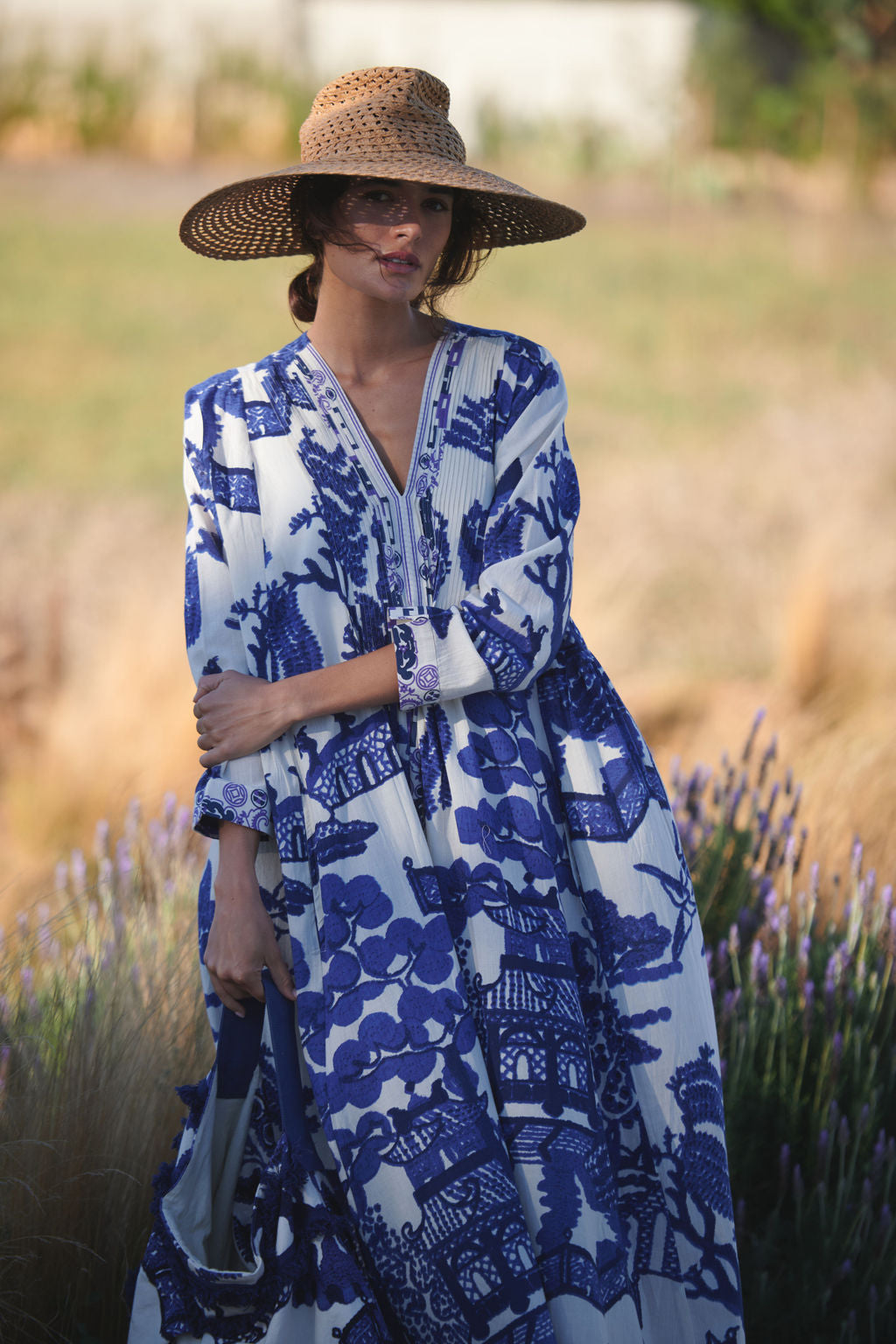 Giant Willow Blue Pinch Pleat Dress