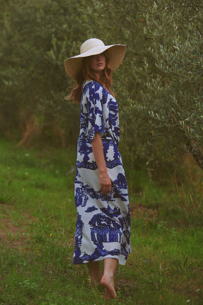 Giant Willow Blue Obi Dress - S/M